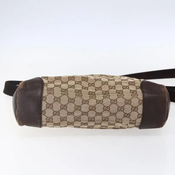 GUCCI GG Canvas Shoulder Bag Beige Silver 110054 Auth 151886 - Picture 6 of 16